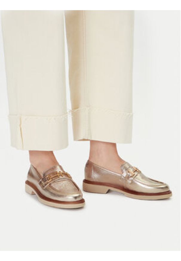 Hispanitas Loafersy HV254066 Złoty. Kolor: złoty. Materiał: skóra