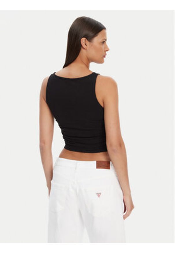 Guess Top V5YP00 J1314 Czarny Regular Fit. Kolor: czarny. Materiał: bawełna