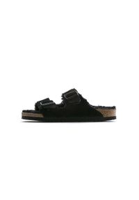 Klapki damskie Birkenstock Arizona Fur. Zapięcie: bez zapięcia. Kolor: zielony. Materiał: syntetyk, materiał. Sezon: lato. Sport: turystyka piesza