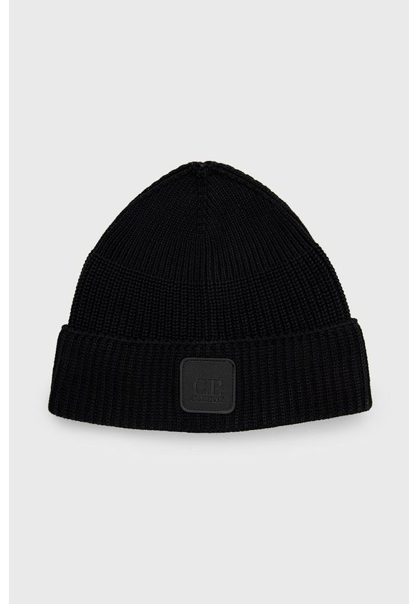 C.P. Company czapka bawełniana kolor czarny bawełniana. Kolor: czarny. Materiał: bawełna