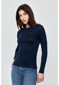 WOOLONA - Kona - Cienka Koszula z Długim Rękawem (100% Wełny Merino). Kolor: niebieski. Materiał: wełna. Długość rękawa: długi rękaw. Długość: długie. Sport: turystyka piesza