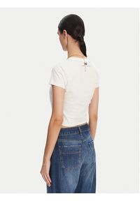 Elisabetta Franchi T-Shirt MA-006-51E2 Biały Regular Fit. Kolor: biały. Materiał: bawełna #5