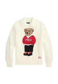 Polo Ralph Lauren Sweter 211B17764001 Kremowy Regular Fit. Typ kołnierza: polo. Kolor: kremowy. Materiał: bawełna #5