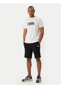 Karl Lagerfeld - KARL LAGERFELD T-Shirt 755780 500235 Biały Regular Fit. Typ kołnierza: dekolt w karo. Kolor: biały. Materiał: bawełna #5