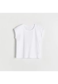 Reserved - T-shirt regular - Biały. Kolor: biały