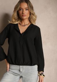Renee - Czarna Koszula z Regulacją przy Rękawach Ilanelis. Okazja: na co dzień. Kolor: czarny. Materiał: jeans. Styl: casual #5