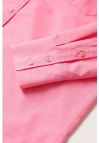 mango - Mango Koszula bawełniana damska kolor różowy regular z kołnierzykiem klasycznym. Okazja: na co dzień. Typ kołnierza: kołnierzyk klasyczny. Kolor: różowy. Materiał: bawełna. Długość rękawa: długi rękaw. Długość: długie. Styl: casual, klasyczny #2
