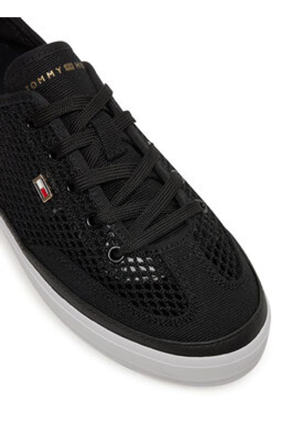 TOMMY HILFIGER - Tommy Hilfiger Sneakersy Th Open Mesh Vulc Sneaker FW0FW08684 Czarny. Kolor: czarny. Materiał: materiał