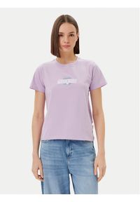 Guess Jeans T-Shirt W5GI26 J1314 Fioletowy Regular Fit. Kolor: fioletowy. Materiał: bawełna