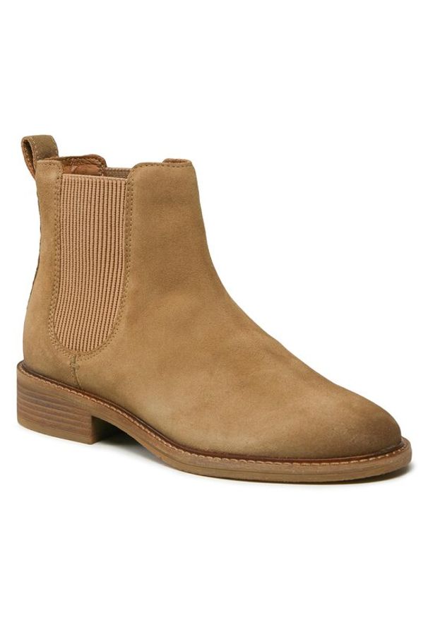Clarks Sztyblety Cologne Arlo 2 261747684 Beżowy. Kolor: beżowy. Materiał: zamsz, skóra