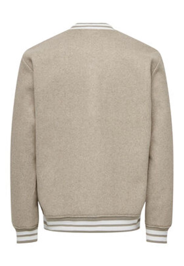 Only & Sons Kurtka bomber 22025212 Beżowy Regular Fit. Kolor: beżowy. Materiał: syntetyk