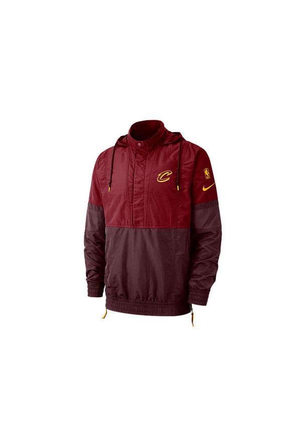 Nike - Kurtka męska nike nba cleveland cavaliers courtside jacket team red. Kolor: czerwony. Materiał: nylon. Sport: bieganie