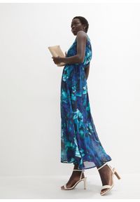 bonprix - Długa sukienka szyfonowa. Kolor: niebieski. Materiał: szyfon. Styl: elegancki. Długość: maxi #3