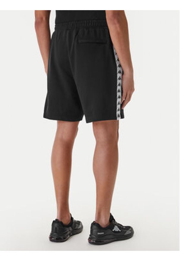 Kappa Szorty sportowe Banda Oviedo 351S77W Czarny Comfort Fit. Kolor: czarny. Materiał: bawełna. Styl: sportowy
