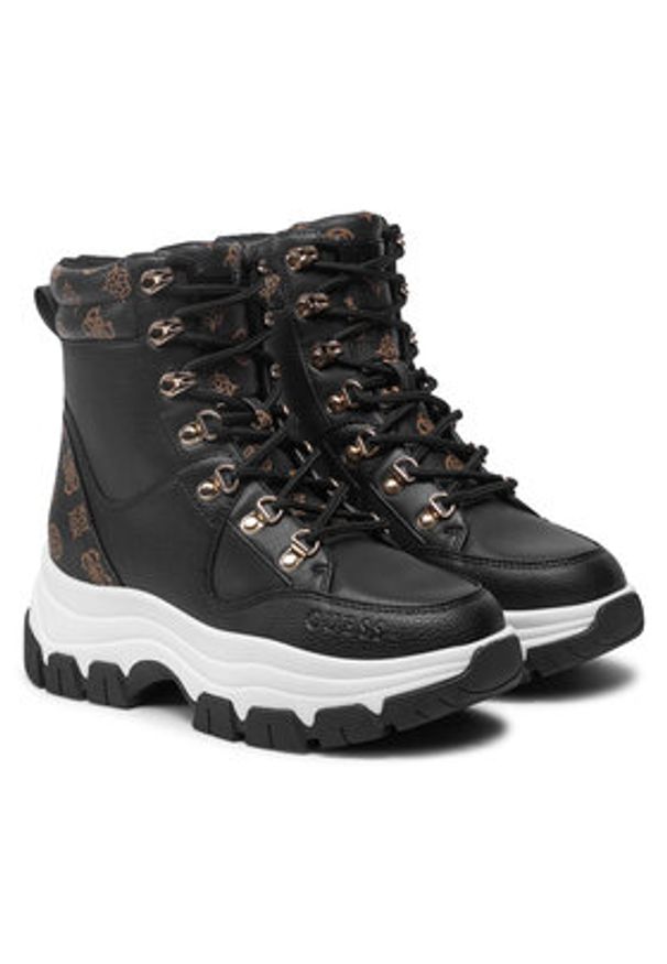 Guess Botki Bliza FLFBLI FAL12 Czarny. Kolor: czarny. Materiał: skóra