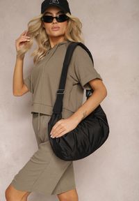 Renee - Zielony Komplet Dresowy Bluza z Kapturem i Krótkimi Rękawami oraz Szorty Choana. Kolor: zielony. Materiał: dresówka