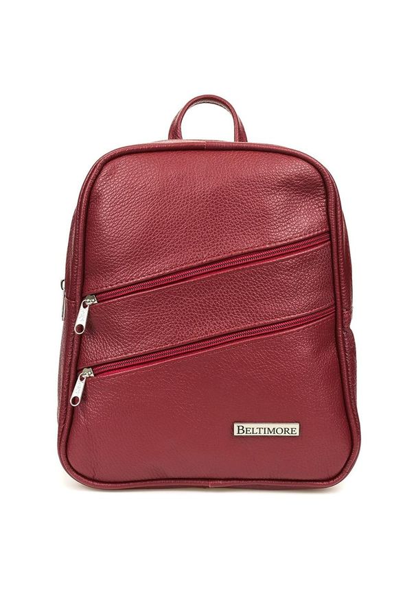 Plecak bordowy skórzany Beltimore 022. Kolor: czerwony. Materiał: skóra