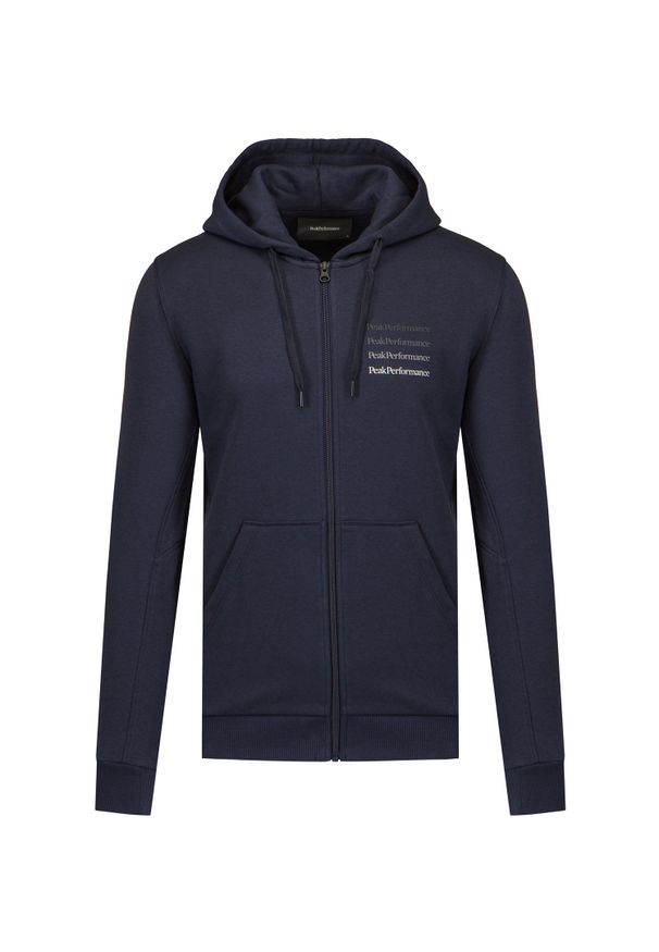 Peak Performance - Bluza PEAK PERFORMANCE GROUND ZIP HOOD. Materiał: dresówka, poliester, bawełna, tkanina. Długość rękawa: raglanowy rękaw. Wzór: gradientowy, napisy