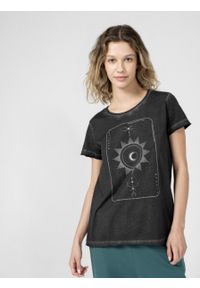 outhorn - T-shirt z nadrukiem damski. Okazja: na co dzień. Materiał: bawełna, dzianina. Wzór: nadruk. Styl: casual #10