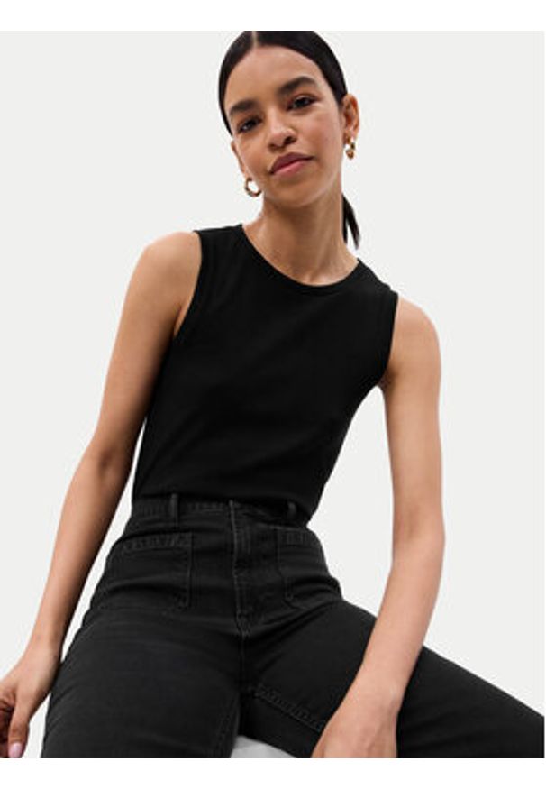 GAP - Gap Top 540735-01 Czarny Slim Fit. Kolor: czarny. Materiał: bawełna