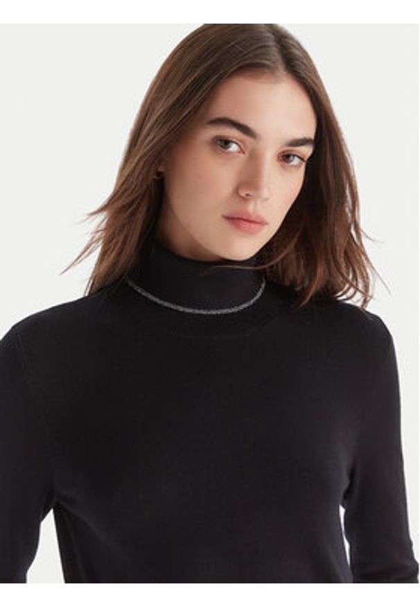 Liu Jo Golf MF5229 MS49I Czarny Regular Fit. Typ kołnierza: golf. Kolor: czarny. Materiał: wiskoza