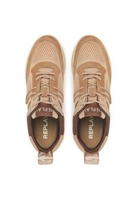 Replay - REPLAY Sneakersy GMS1P .000.C0055L Beżowy. Kolor: beżowy. Materiał: skóra