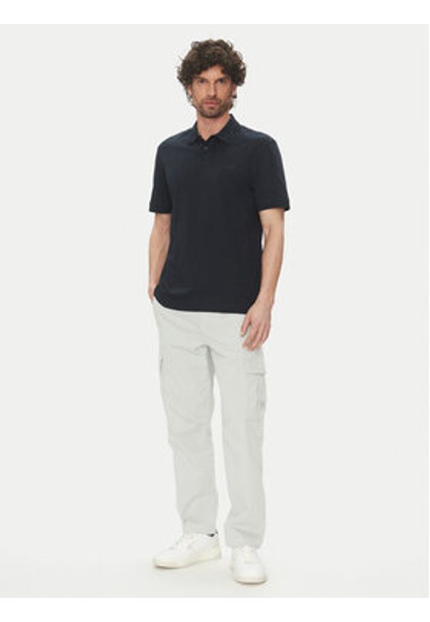 BOSS Polo Pe_Interlock 50520109 Granatowy Regular Fit. Typ kołnierza: polo. Kolor: niebieski. Materiał: bawełna