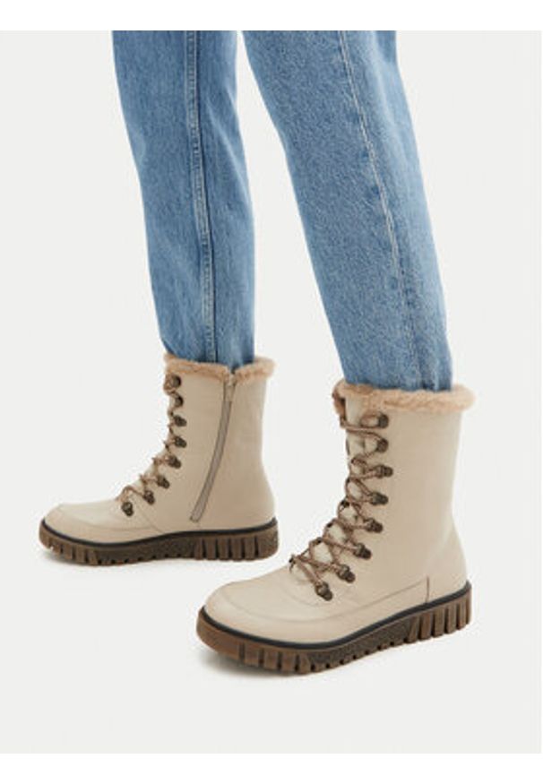 Rieker Trzewiki Y3405-60 Beżowy. Kolor: beżowy. Materiał: skóra