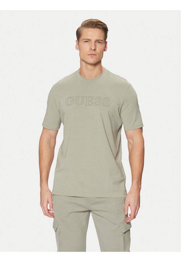 Guess T-Shirt Z2YI11 J1314 Zielony Regular Fit. Kolor: zielony. Materiał: bawełna