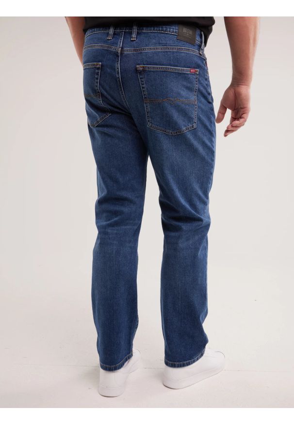 Big-Star - Jeansy męskie z prostą nogawką granatowe Trent 481. Stan: podwyższony. Kolor: niebieski. Styl: klasyczny