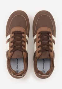 Renee - Brązowe Sneakersy w Stylu Klasycznych Tenisówek z Marszczeniem z Tyłu Aiglise. Okazja: na co dzień. Kolor: brązowy. Materiał: jeans #9