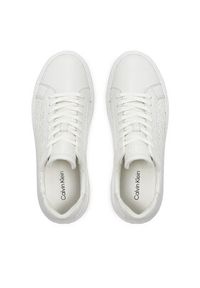 Calvin Klein Sneakersy Low Top Lace Up Lth Mono HM0HM01498 Biały. Kolor: biały. Materiał: skóra #5