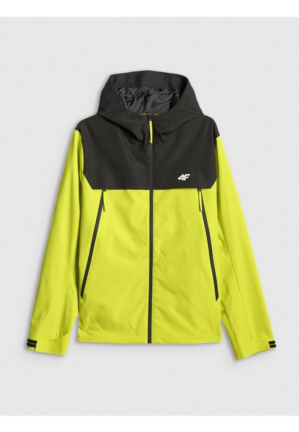 4f - 4F Kurtka przejściowa membrana 5000 męska - zielona S. Okazja: na spacer, na co dzień, do pracy. Kolor: zielony. Materiał: materiał. Styl: casual