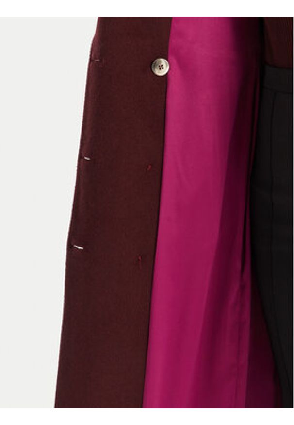 YES LONDON Płaszcz wełniany CD1230ECO Bordowy Regular Fit. Kolor: czerwony. Materiał: syntetyk