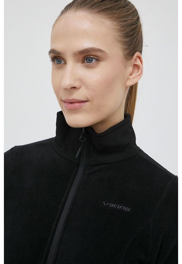 Viking bluza sportowa Dakota damska kolor czarny gładka. Kolor: czarny. Materiał: materiał, polar, dzianina. Wzór: gładki. Styl: sportowy