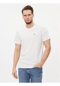 Tommy Jeans T-Shirt DM0DM17828 Biały Regular Fit. Kolor: biały. Materiał: bawełna