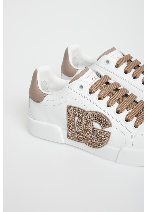 Dolce & Gabbana - Sneakersy damskie skórzane Portofino DOLCE & GABBANA. Materiał: skóra
