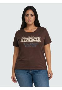 Big-Star - Koszulka damska z linii Authentic z logo BIG STAR brązowa Rissmelna 804. Okazja: na co dzień. Kolor: brązowy. Materiał: dzianina. Wzór: nadruk. Sezon: jesień, zima. Styl: casual, klasyczny #2