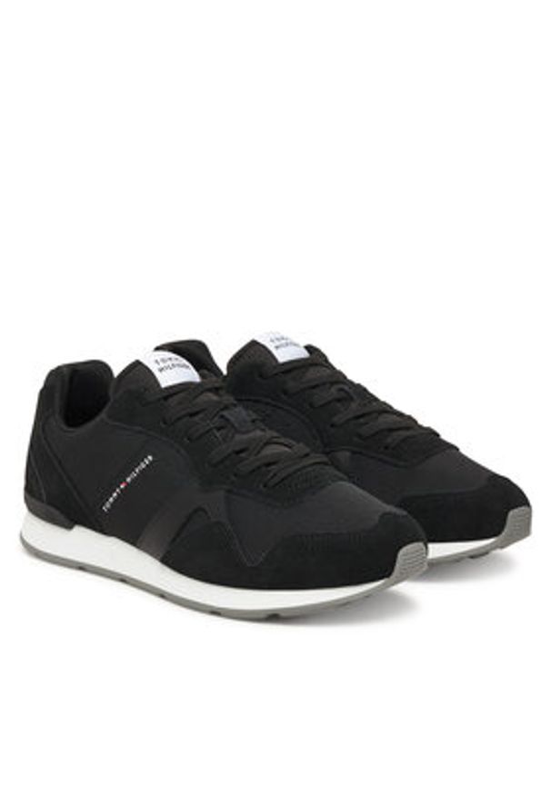 TOMMY HILFIGER - Tommy Hilfiger Sneakersy Runner Icon Mix FM0FM05679 Czarny. Kolor: czarny. Materiał: zamsz, skóra