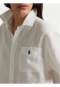 Polo Ralph Lauren Koszula 211965847001 Biały Relaxed Fit. Typ kołnierza: polo. Kolor: biały. Materiał: len #4