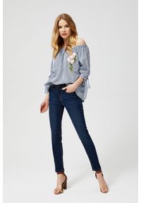 MOODO - Jeansy z wytarciami. Materiał: jeans. Długość: długie. Wzór: gładki #5