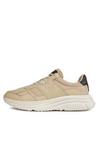 TOMMY HILFIGER - Tommy Hilfiger Sneakersy Modern Runner Premium Lth FM0FM04879 Beżowy. Kolor: beżowy. Materiał: skóra