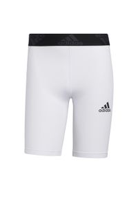 Podspodenki męskie piłkarskie Adidas Techfit Short Tight. Kolor: biały. Technologia: Techfit (Adidas). Sport: piłka nożna #1