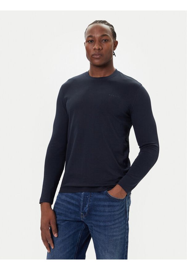 Bugatti Longsleeve 8330-85044D Granatowy Regular Fit. Kolor: niebieski. Materiał: bawełna. Długość rękawa: długi rękaw