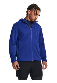 Kurtka treningowa męska Under Armour ESSENTIAL SWACKET - niebieska. Kolor: niebieski. Materiał: poliester, materiał #1