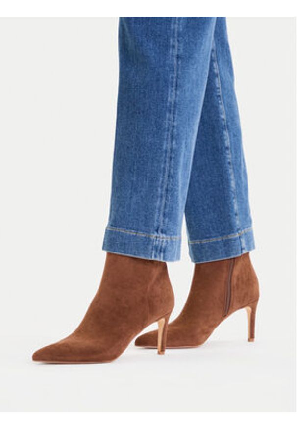 Jenny - JENNY Botki CEO-R25AW09002-B Brązowy. Kolor: brązowy. Materiał: materiał