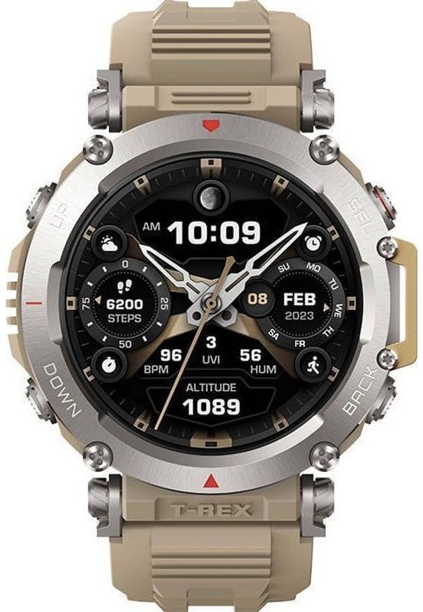 AMAZFIT - Smartwatch Amazfit T-Rex Ultra Beżowy (W2142EU2N). Rodzaj zegarka: smartwatch. Kolor: beżowy