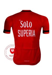 REDTED - Vintage Solo Superia Vintage Cycling Jersey - RedTed. Kolor: czerwony, czarny. Materiał: poliester. Sport: kolarstwo #2