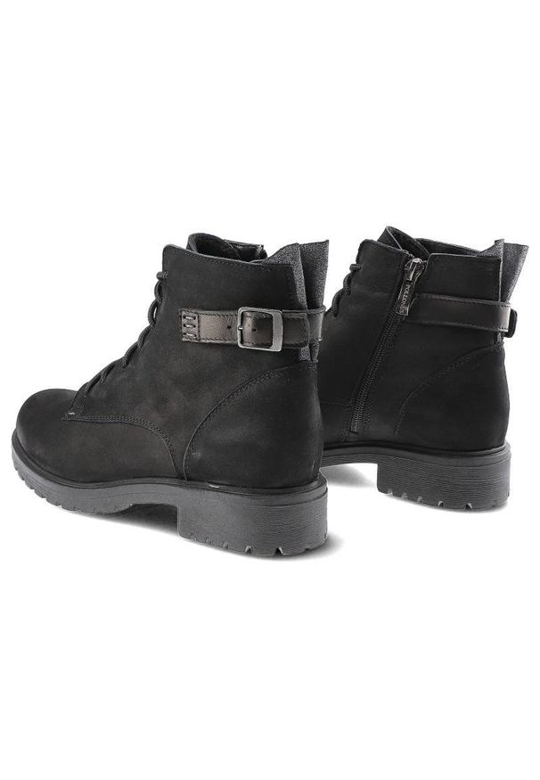 Czarne Botki Pollonus Damskie Wiązane Obuwie. Okazja: na co dzień, na uczelnię. Zapięcie: pasek, klamry. Kolor: czarny. Szerokość cholewki: normalna. Materiał: nubuk, skóra, welur, zamsz. Sezon: zima, jesień. Obcas: na obcasie. Styl: klasyczny, casual, elegancki. Wysokość obcasa: niski