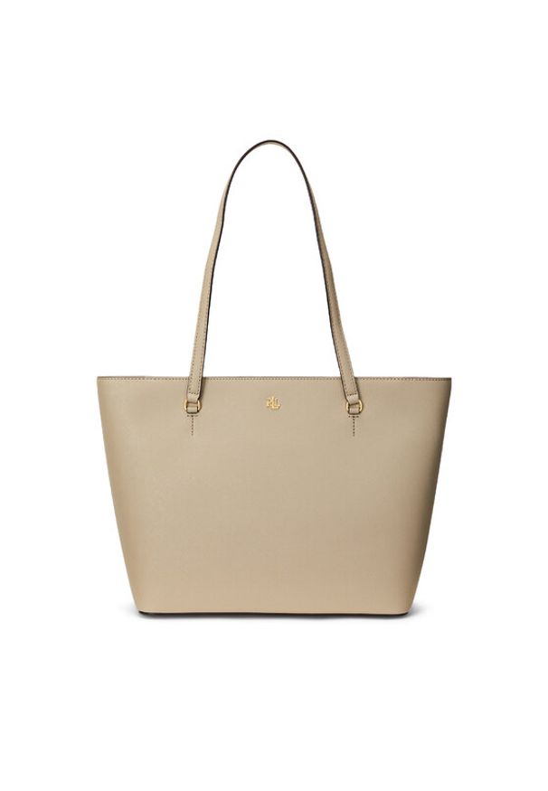 Lauren Ralph Lauren - LAUREN RALPH LAUREN Torebka 431924351004 Beżowy. Kolor: beżowy. Materiał: skórzane